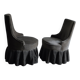 Mid-Century brown fabric armchair with skirt, wooden frame — 1950s
