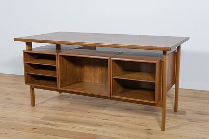 Mid-Century Danish Teak Desk by Kai Kristiansen for Feldballes Møbelfabrik, 1960s
