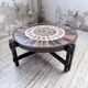 Round coffee table Roger Capron herbarium terracotta