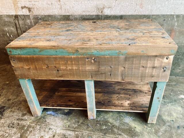 Mint green workbench