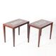 Set of coffee tables in rosewood and ceramic.