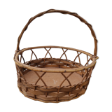 Vintage basket made of wood and rattan