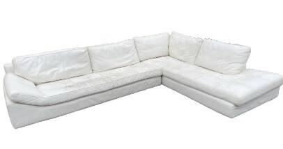 Leather sofa, white leather corner sofa, Crozatier