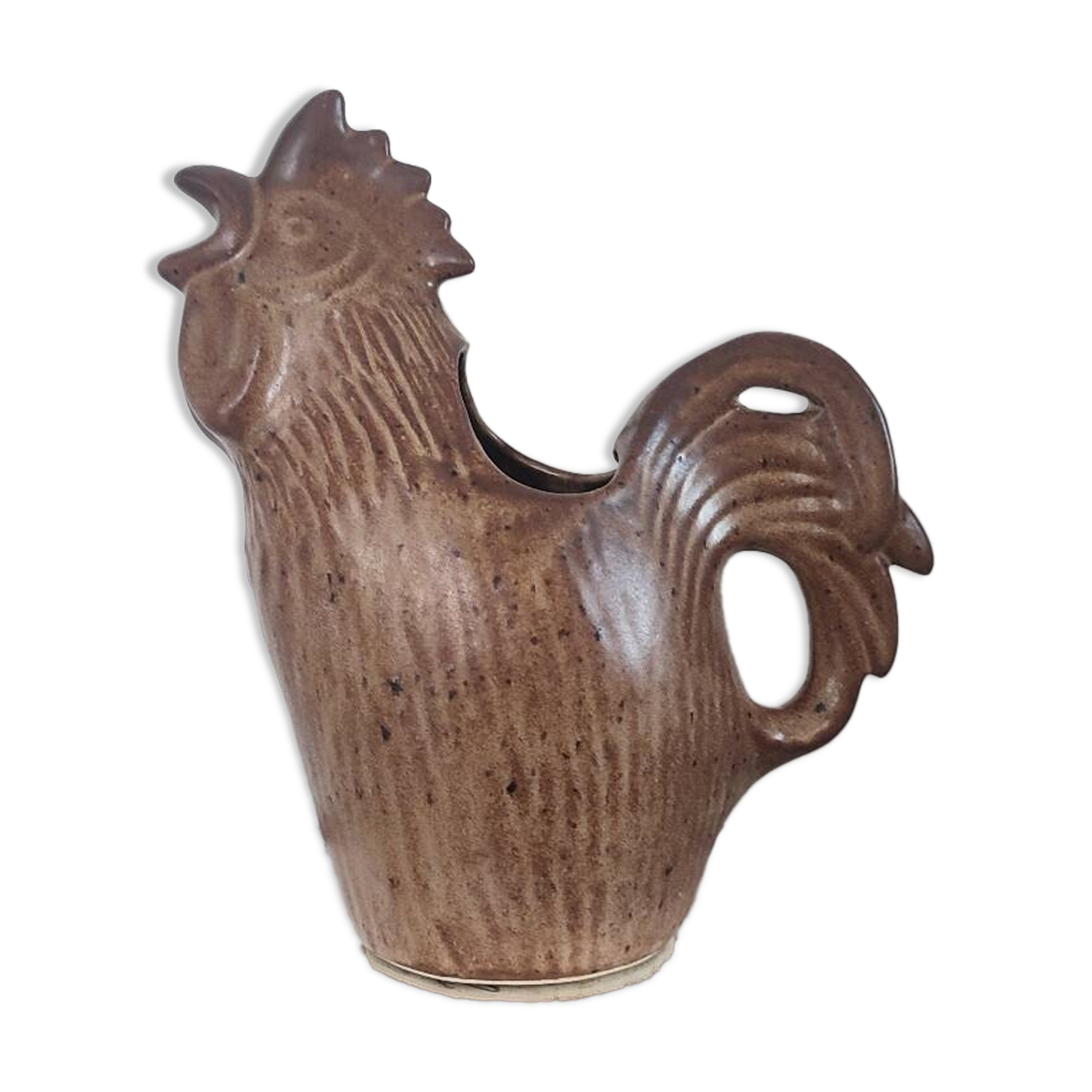 Zoomorphic ceramic pitcher from Vallauris, rooster shape
