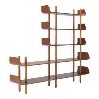 Bibliothèque des années 1950 en contreplaqué de teck et bouleau - Wilhelm Lutjens