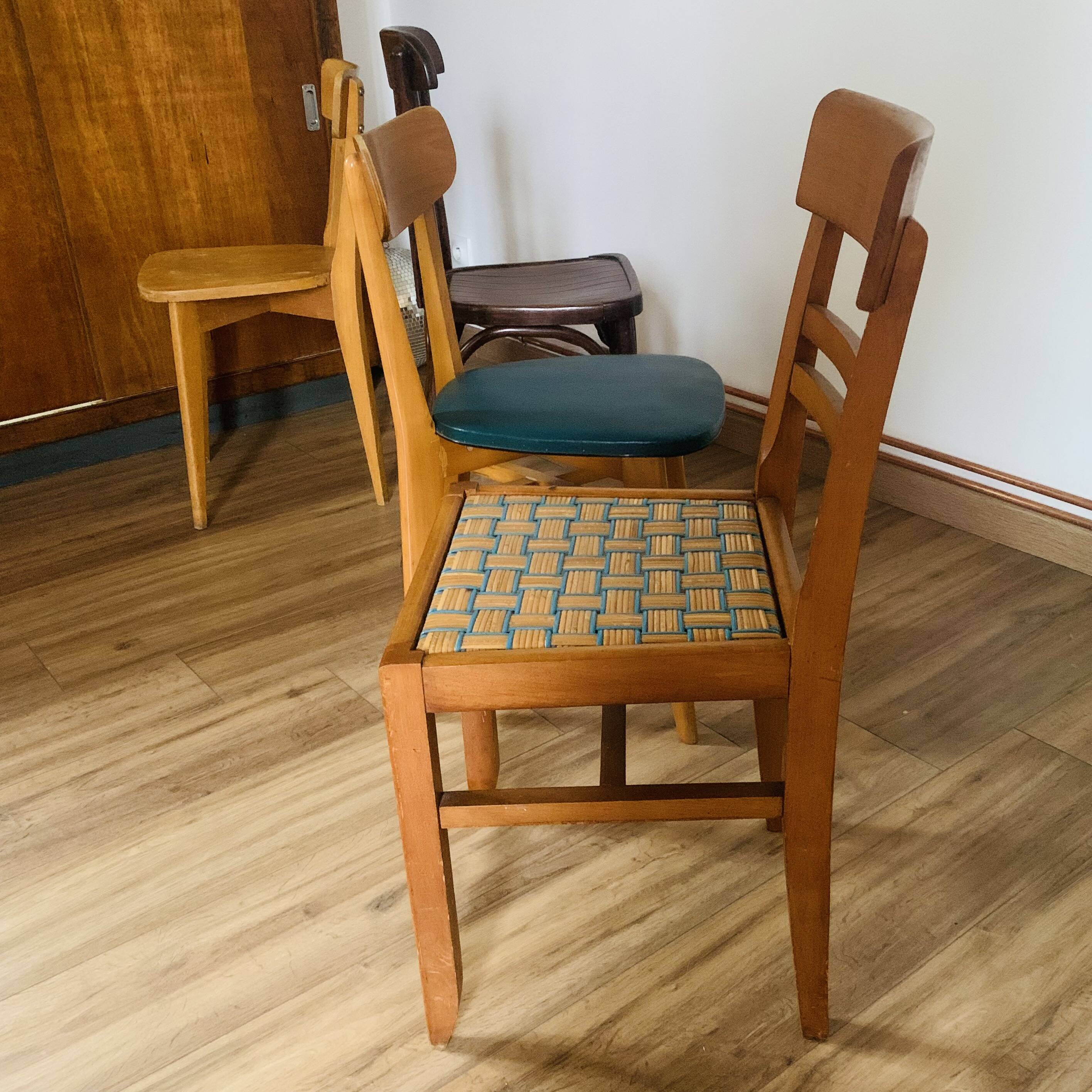 Set of 4 mismatched chairs