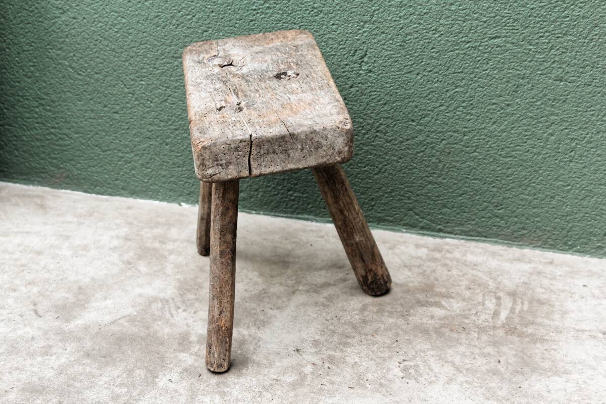 Brutalist Cowherd Stool, Tripod