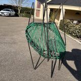 Pair of garden chairs Acapulco 1950 vintage scoubidou metal heaters