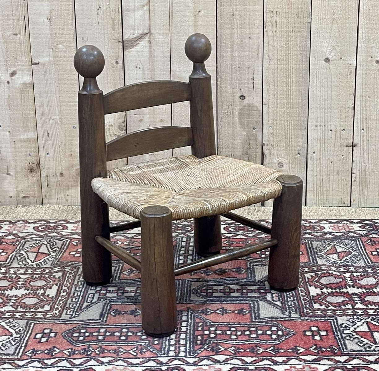 Low chair in elm and beech