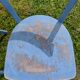pair of chippy blue paint bistro chairs