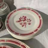 Art Deco pink earthenware service by Badonviller, porcelain, circa 1930