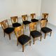 Set of 8 19th century Biedermeier art deco chairs in walnut with new upholstery
