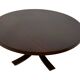 Vintage round coffee table in rosewood veneer, 60s design