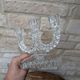 Antique molded glass candle holder for 3 taper candles