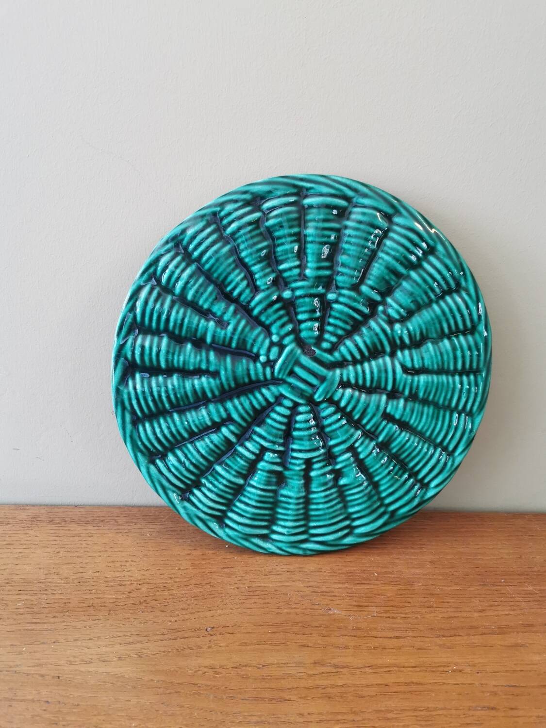 Vintage slip coaster signed FPP Vallauris