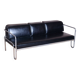 Sofa Bauhaus en acier chromé et cuir, tchèque, années 1930