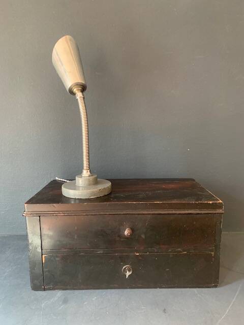 Cogit chrome metal accent lamp, Art Deco lamp, industrial, flexible