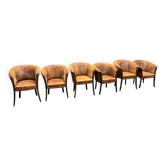 Ensemble de chaises en cuir de mouton anglais classique