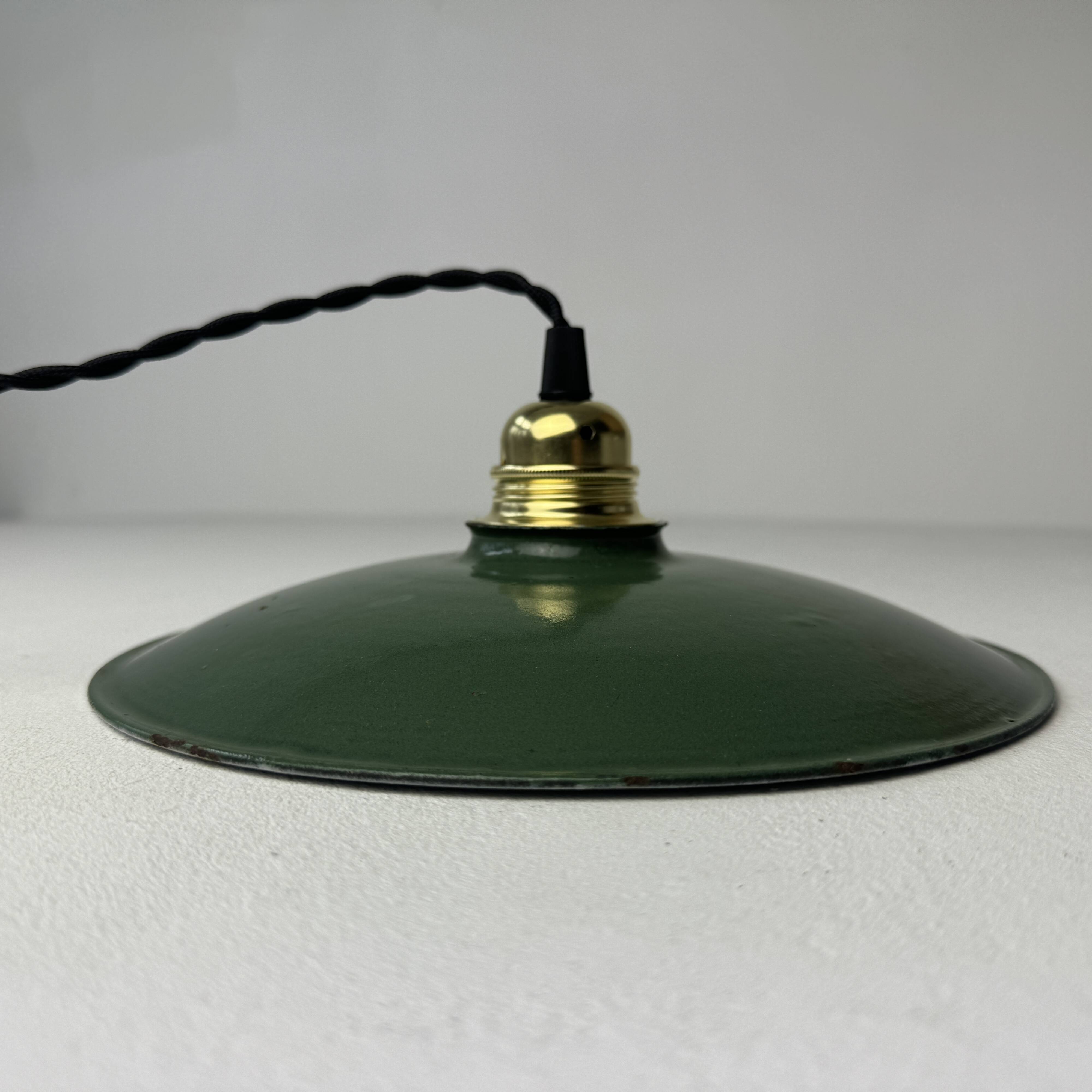 Old green enamel pendant 24.5 cm