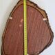 Vintage mirror with live edges in burl wood, signed, 1970s, 36 cm