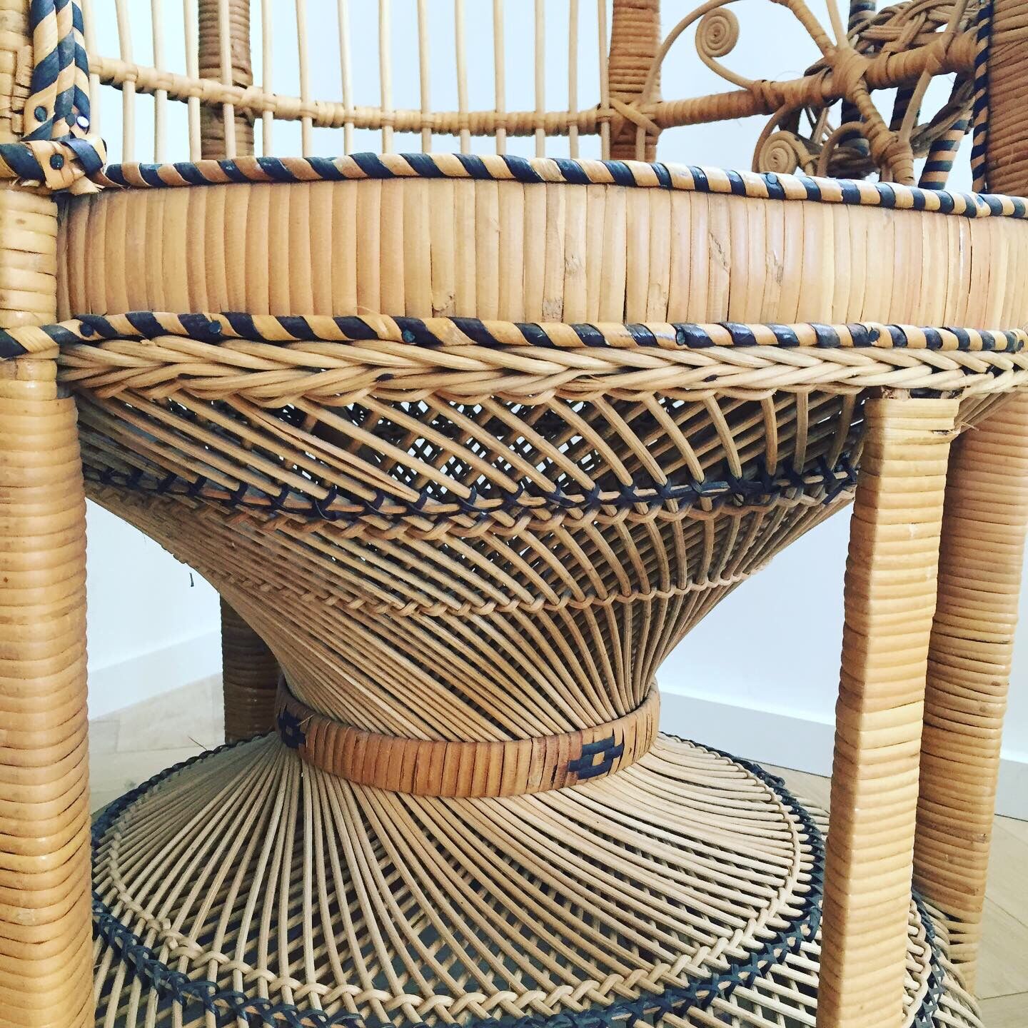 Emmanuelle peacock rattan armchair