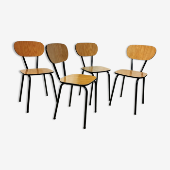 Set of 4 vintage chairs in formica