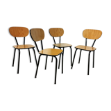 Set of 4 vintage chairs in formica