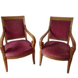 Pair of armchairs with sticks from the restoration period