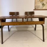 Double vintage school desk