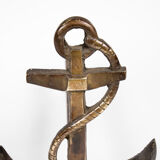 Pair of bronze chenets circa 1950