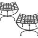 Pair of curule stools - Wrought iron - Vintage 20th century Excellent condition