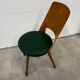 Vintage Baumann chair from the 1950s - curved wood and green seat.