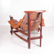 Fauteuil en cuir et corde esprit vintage et son ottoman