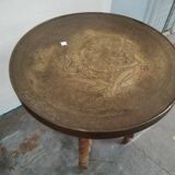 Table d' appoint en laiton pieds tournés