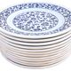12 ceramic cheese/dessert plates with floral decoration
