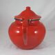 Vintage teapot coffee maker in red enameled metal