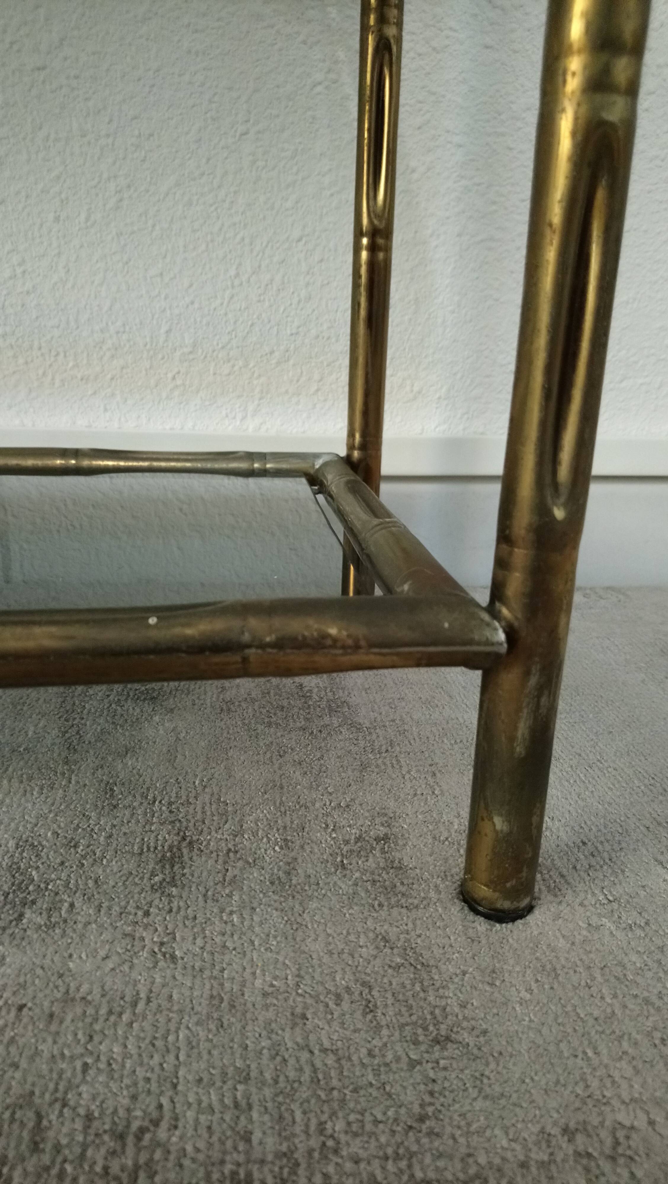 Shelves brass and glass 60 years