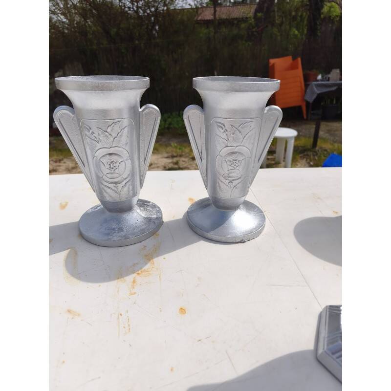 Set of aluminium vases from the 1930s.