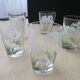 Set of 5 old glasses cups screen-printed décor signed SN Souchon Neuvesel