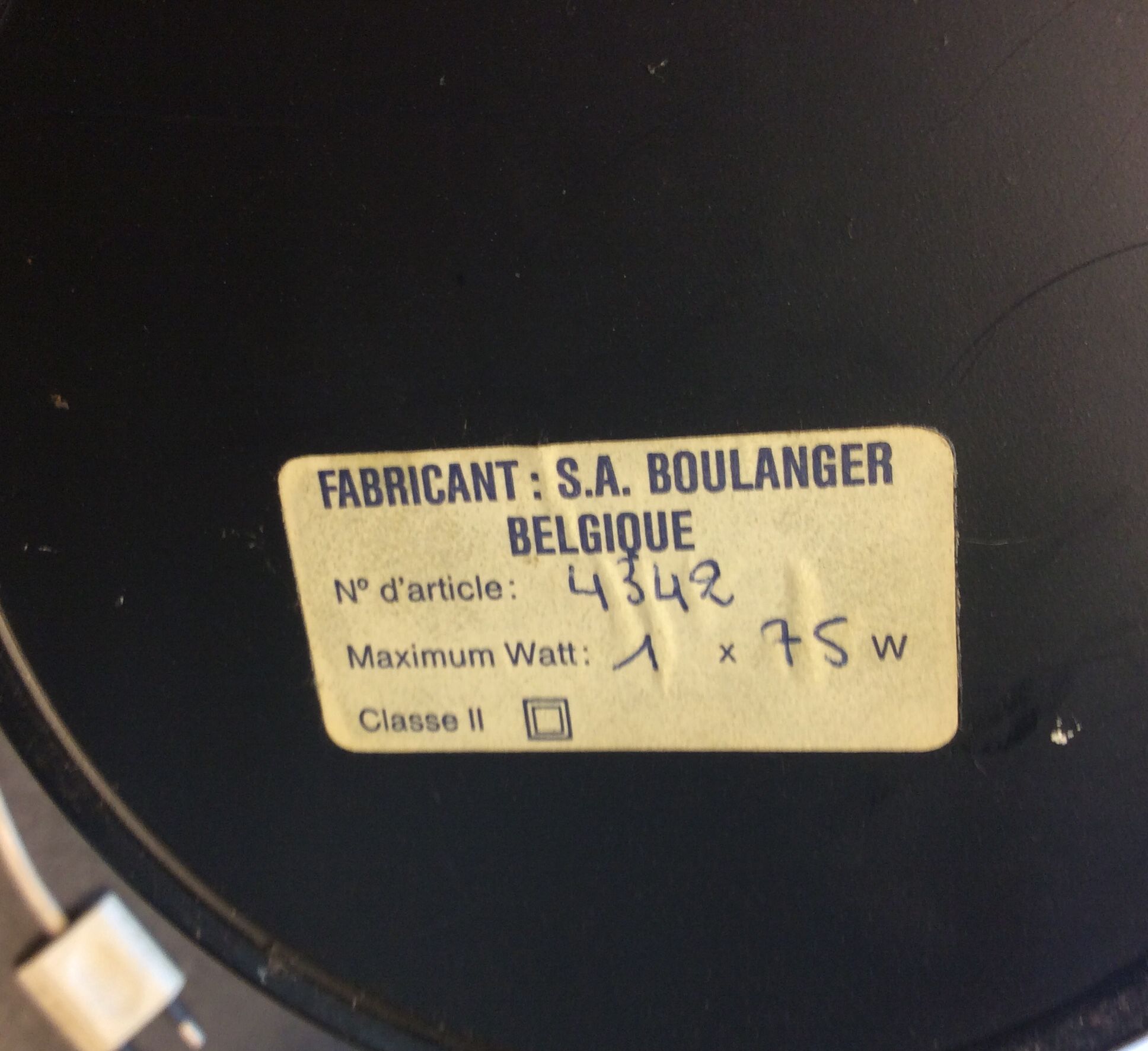 Lampe vintage S.A Boulanger des années 70