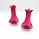 Set of 2 Organic Art Vases Josef Hospodka - Sommerso Fuchsia