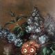 Tom Crowell, United Kingdom XXth, oil on panel "bouquet of flowers on entablature"