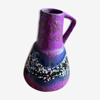Vase with purple lava handle