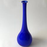 Large Murano blown glass bud vase, cobalt blue, 50cm
