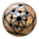 Pyrite stone flower holder signed – brutalist handmade ceramic 1970