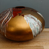 Vase boule en verre signé