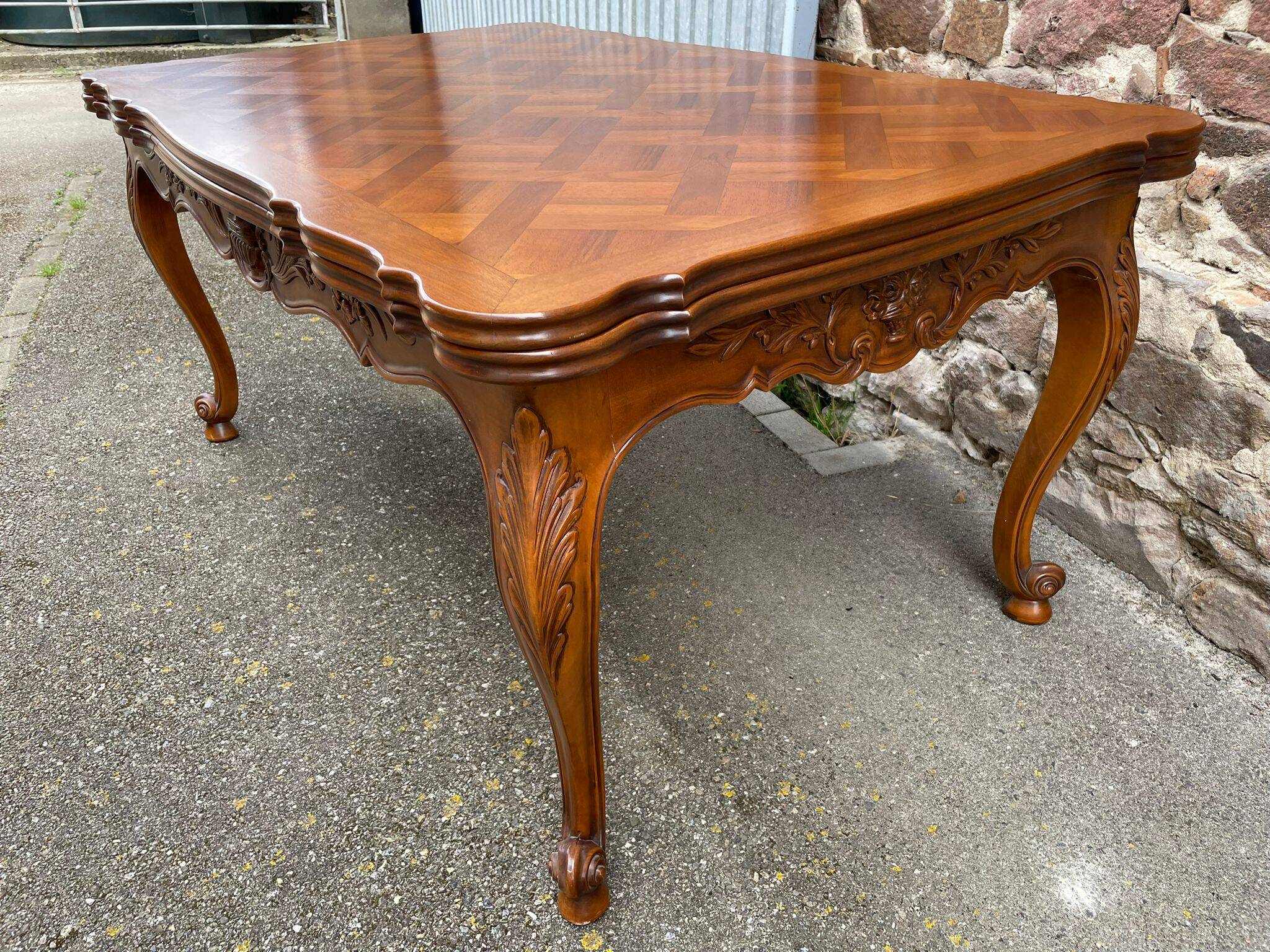 Spectacular French extending table Louis XV style vintage 1980 rococo Provence 260cm