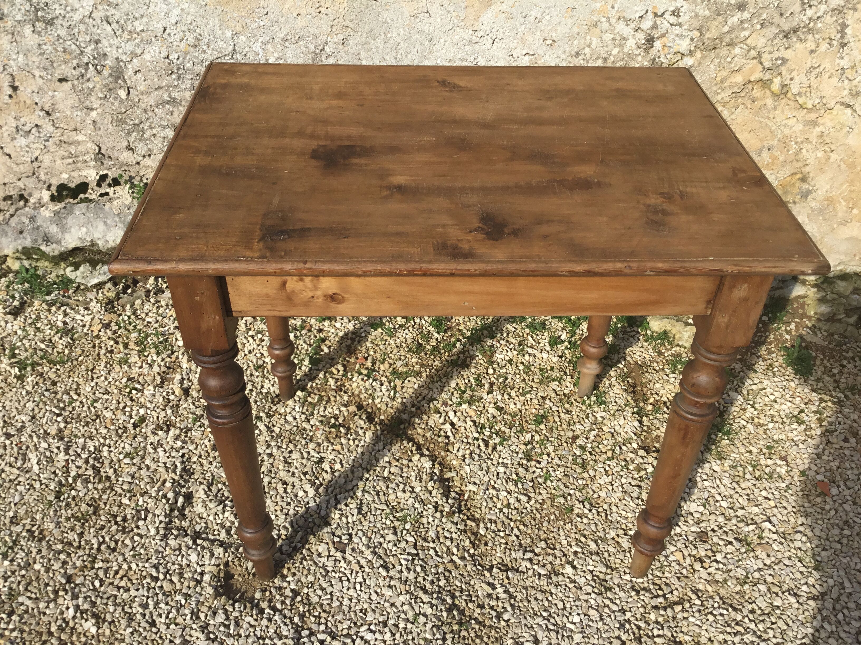 Country table in beech and poplar early 20th century