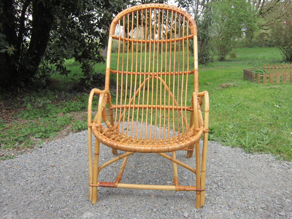 Rattan armchair 60s