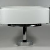 1970s 1980s Ceiling Lamp by Honsel Leuchten Germany in Glass & Chrome